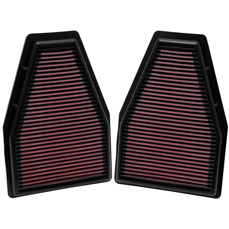 K&N Panel Filter, Fits Porsche 911 3.4, 3.6, 3.8 excl. GT2 RS 2012-2014 / 911 Carrera 3.8 2013-2014 (set of 2) (33-2484)