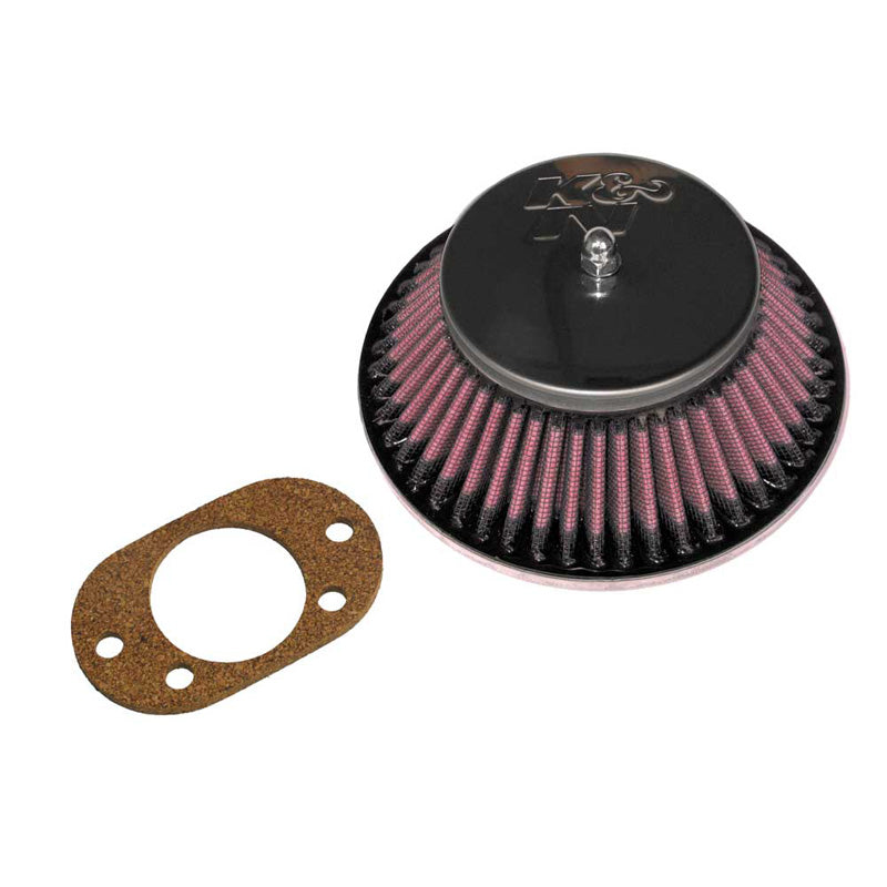 K&N conjunto de competición personalizado redondo cónico, compatible con SU/SU Hitachi 1.75'' HIF6/HIF44/ 2'' HIF7, orificio descentrado, altura del conjunto 52mm (56-9330)