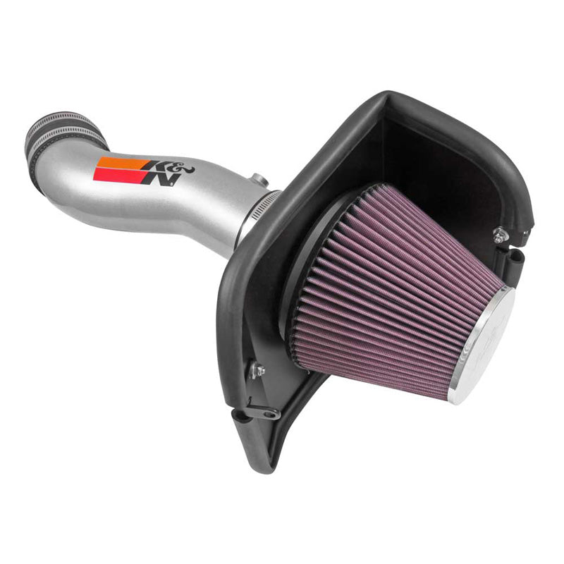 K&N High Performance Air Intake Kit, pasuje do Jeep Cherokee 3.2L V6 2014-2018 - srebrny (77-1569KS)