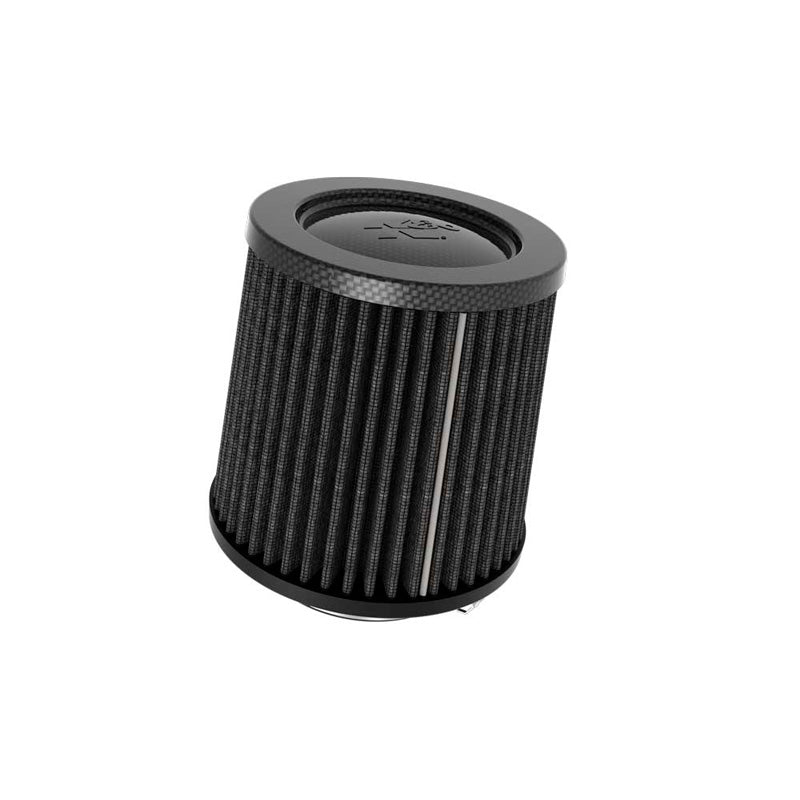 Filtro aria conico universale Dryflow nero K&N - parte superiore in fibra di carbonio - attacco 70mm, base 129mm, parte superiore 114mm, altezza 127mm (RU-3137HBK)