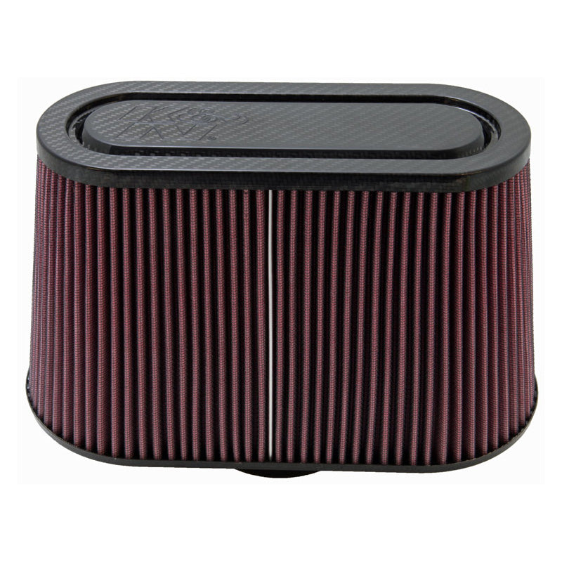 K&N Filtro aria universale - parte superiore e base in fibra di carbonio - flangia da 98mm, base 305mm x 152mm, parte superiore 252mm x 100mm, altezza 178mm (RP-5103)