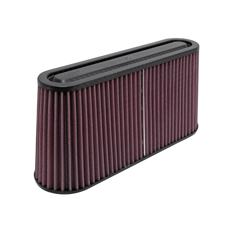 K&N Filtro aria universale - Parte superiore e base in fibra di carbonio - flangia ovale di 51x159mm, base di 305mm x 89mm, parte superiore di 279mm x 64mm, altezza 146mm (RP-5105)