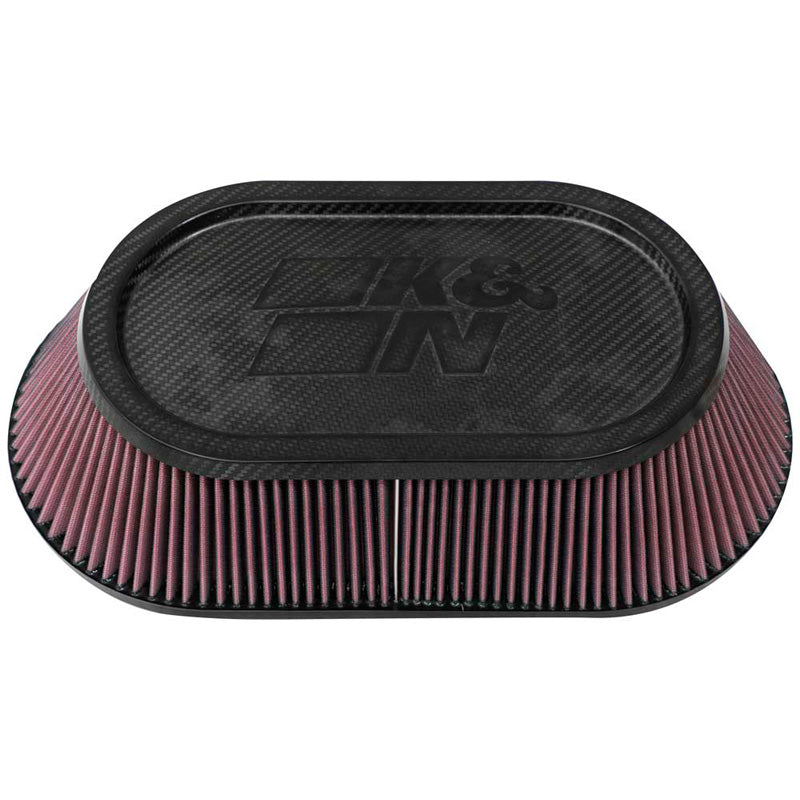 K&N Filtro aria universale - parte superiore e base in fibra di carbonio - flangia 102mm, base 457mm x 254mm, parte superiore 349mm x 189mm, altezza 108mm (RP-6103)