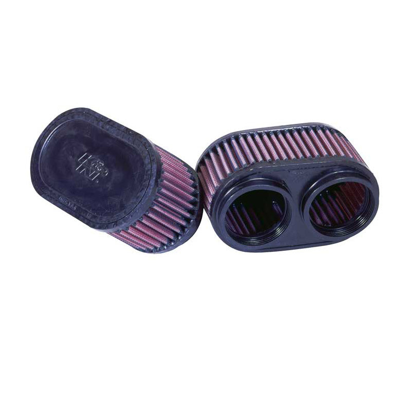 Filtro aria universale ovale K&N 60mm doppia flangia, 159mm x 95mm, 76mm altezza (set da 2) (RU-2922)