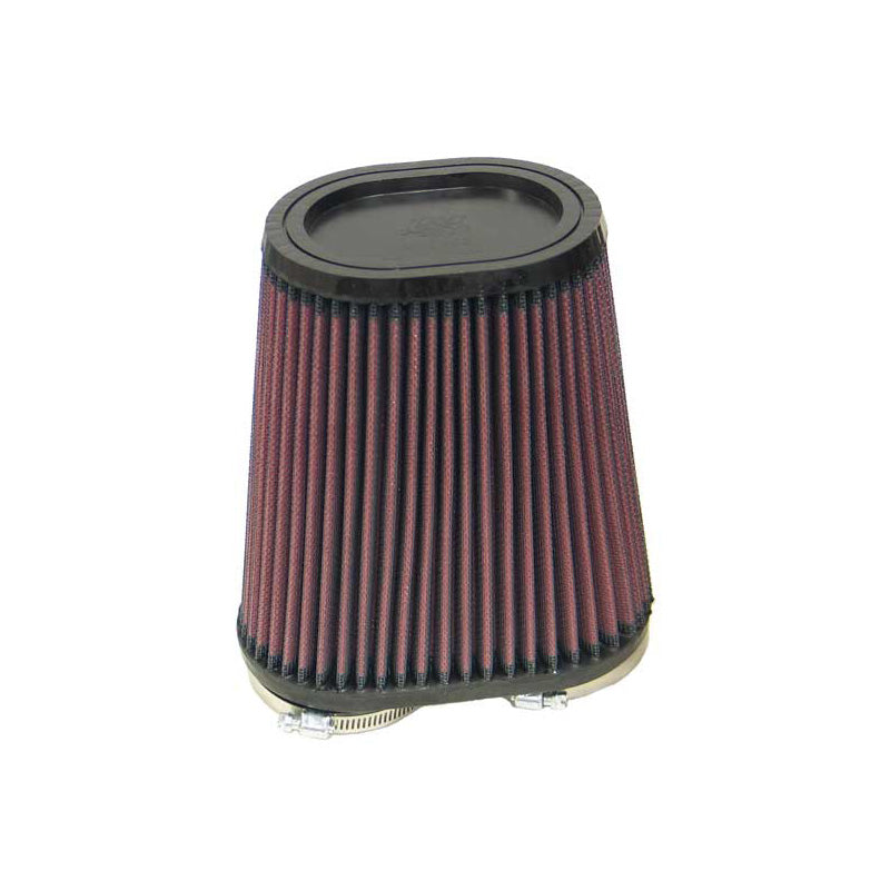 K&N univerzální oválný/kuželový vzduchový filtr, dvojitá příruba 60 mm, základna 159 mm x 95 mm, horní část 87 mm x 112 mm, výška 171 mm (RU-4710)