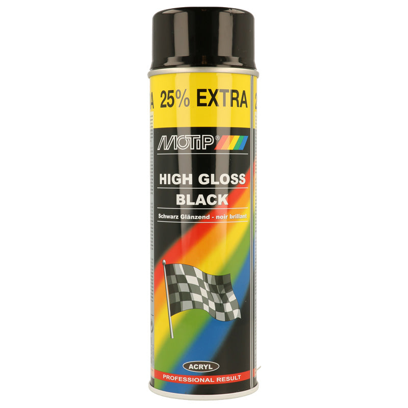 Motip, lakier Rallye - czarny z wysokim połyskiem - 500ml