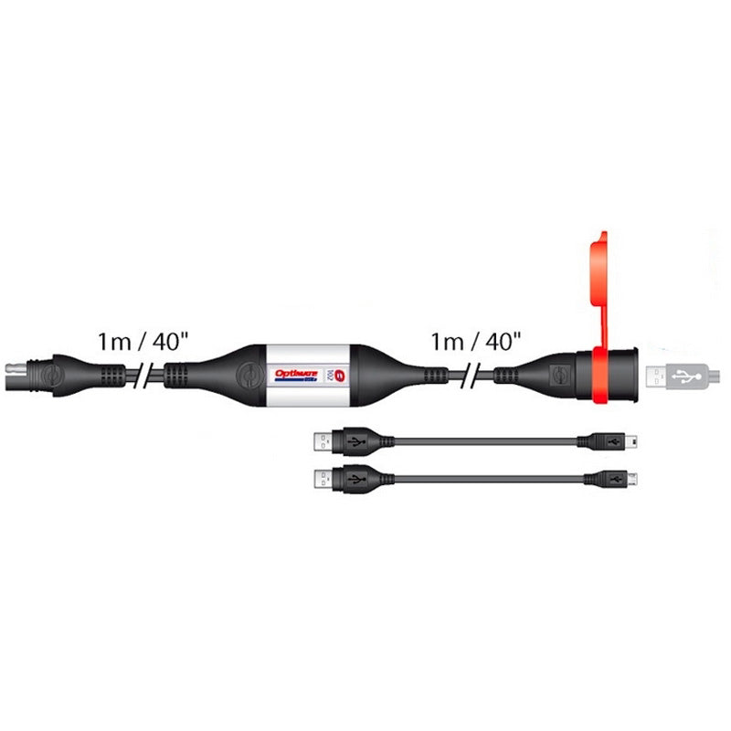 OptiMate, USB-oplaadkabelset XL - 12V/5V - 200cm