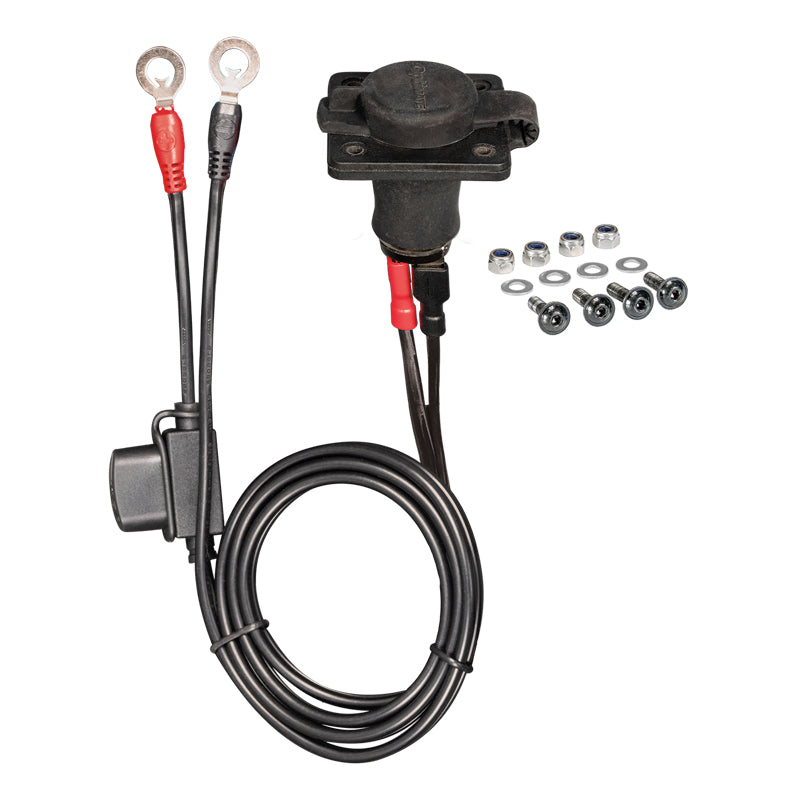 OptiMate, 12V paneelmontage stopcontactset, weerbestendige AUTO-stekker met SAE-aansluitkabel