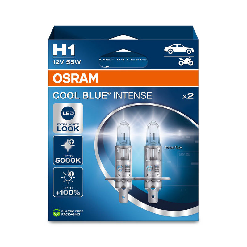 Osram, Cool Blue Intense żarówki halogenowe - H1 - 12V/55W - zestaw 2 szt.