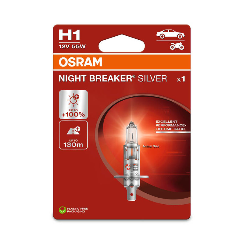 Osram, Night Breaker Silver halogenová žárovka - H1 - 12V/55W - jednotlivý kus