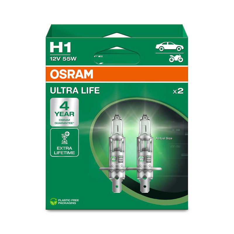 Osram, halogenové žárovky Ultra Life - H1 - 12V/55W - 2 ks