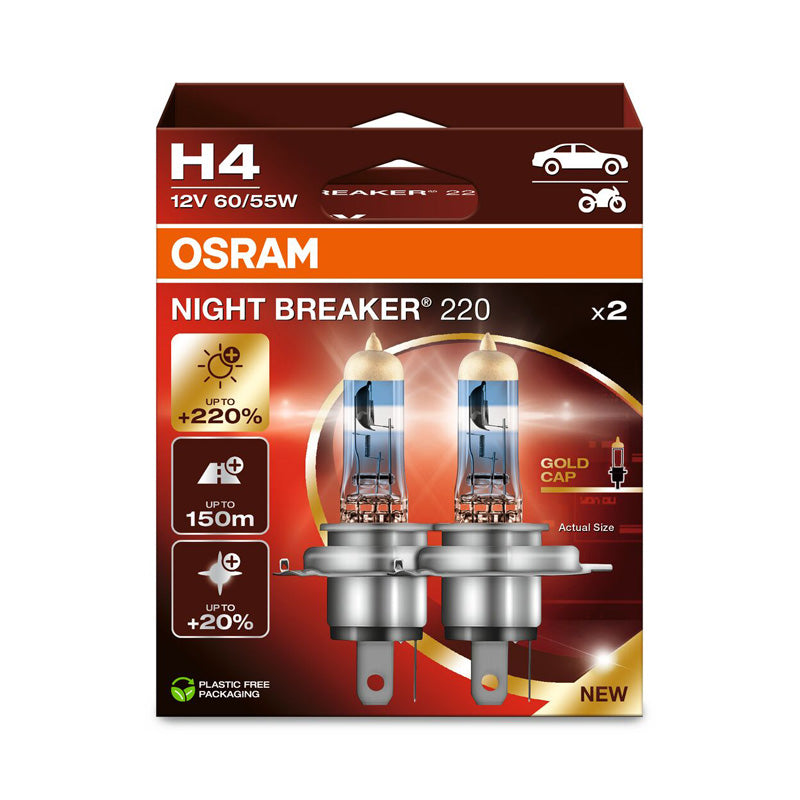 Osram, Night Breaker 220 żarówki halogenowe - H4 - 12V/60-55W - zestaw 2 szt.