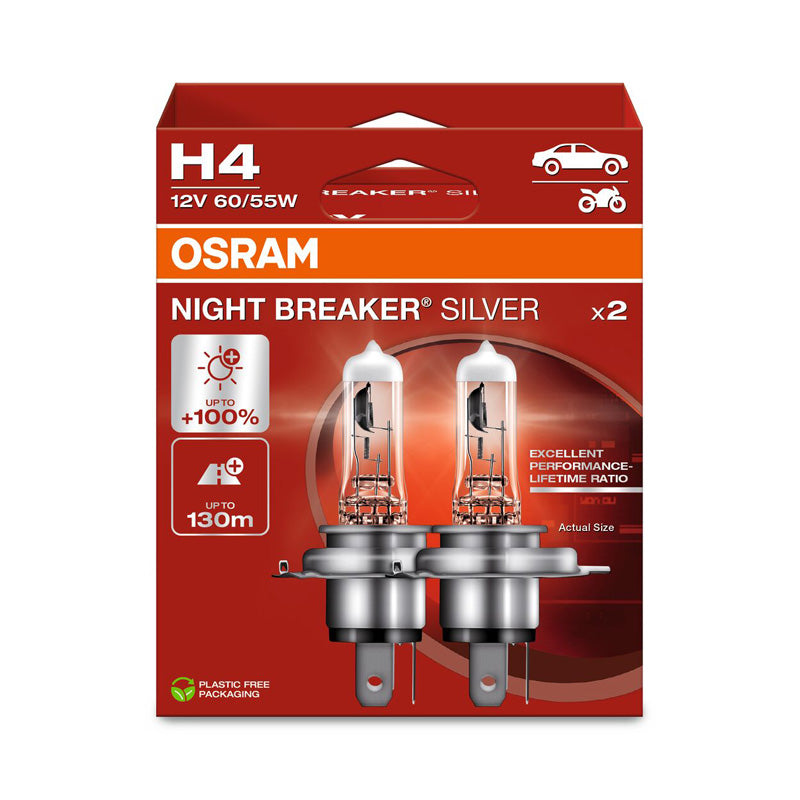 Osram, Night Breaker Silver żarówki halogenowe - H4 - 12V/60-55W - 2 szt.