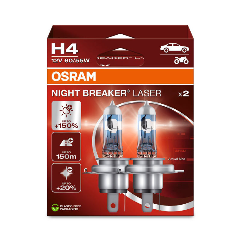 Osram, Night Breaker Laser halogenové žárovky - H4 - 12V/60-55W - sada 2 ks