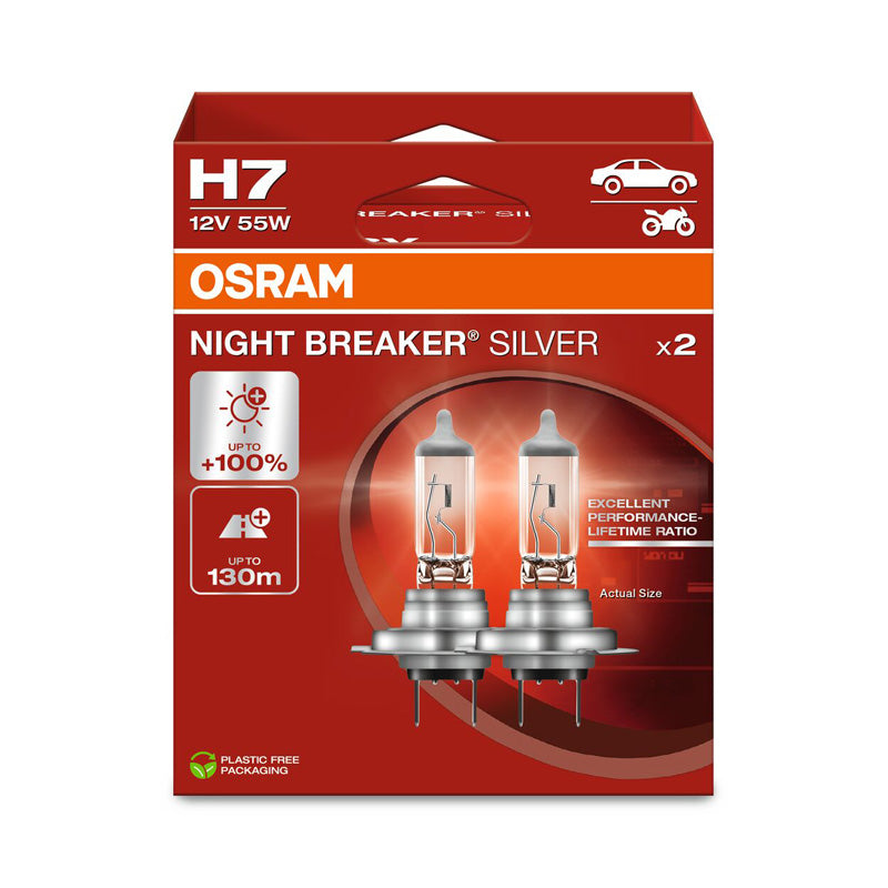 Osram, Night Breaker Silver halogenové žárovky - H7 - 12V/55W - sada 2 ks
