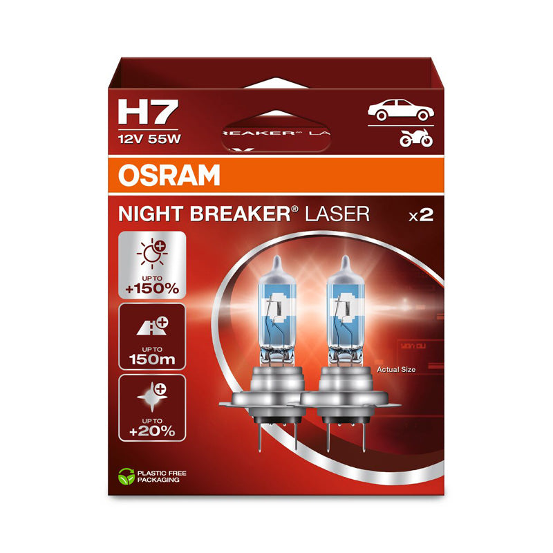 Osram, Night Breaker Laser żarówki halogenowe - H7 - 12V/55W - zestaw 2 szt.