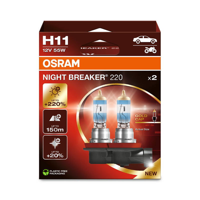 Osram, Night Breaker 220 żarówki halogenowe - H11 - 12V/55W - zestaw 2 szt.