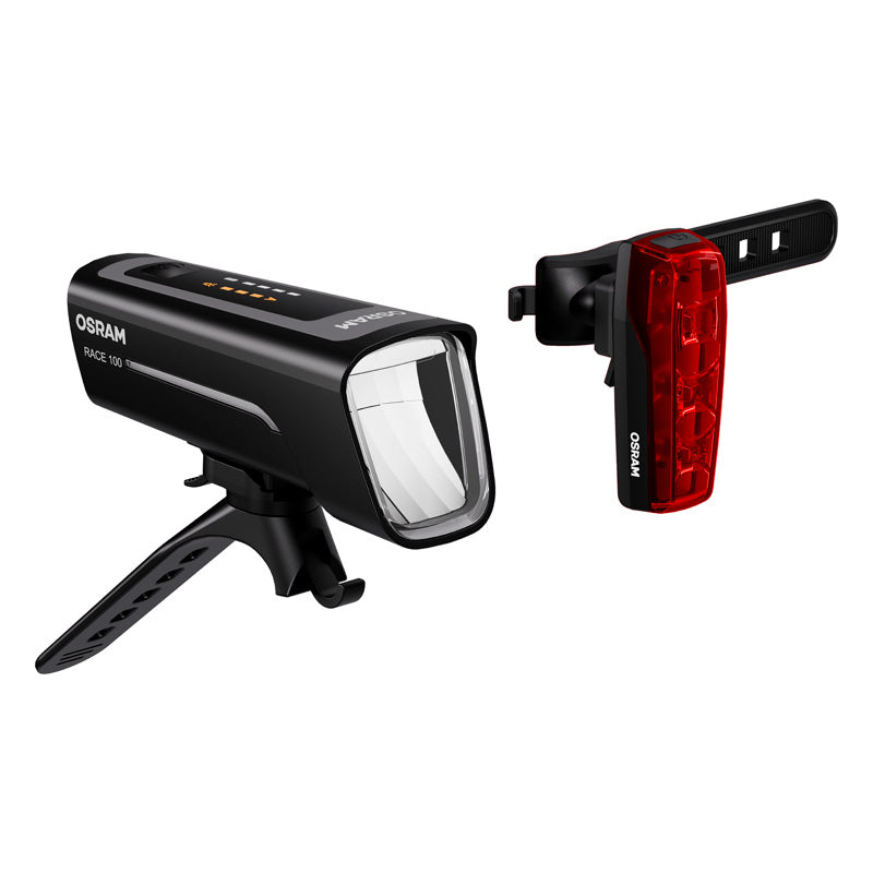 Osram, LEDsBIKE® Race 100 Set, set luci LED per bicicletta, incl. funzione automatica della luce stop