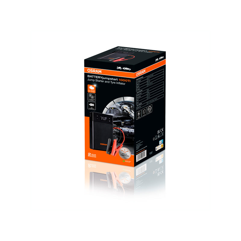 Osram, avviatore di emergenza/Power Bank, con pompa per pneumatici integrata, BATTERYjumpstart 1000TI