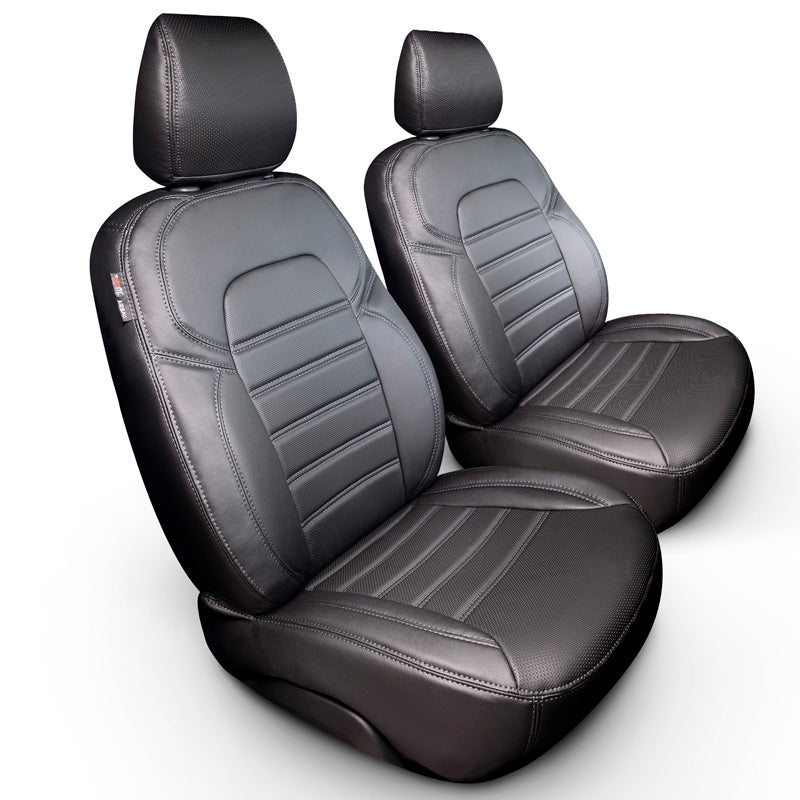 otoM, Coprisedili in ecopelle, Compatibile con Ford Transit Custom 2023-, Design New York, set 2+1