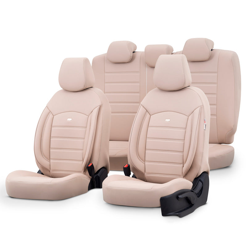 otoM, set di coprisedili universali 'Inspire' crema - 11 pezzi - compatibile con airbag laterali
