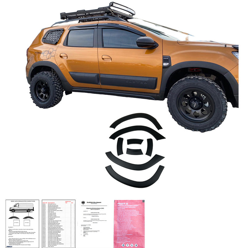 OneWay, Fuldt karosserikit, Mat Sort, Passer til Dacia Duster II 2018-2024, 12-delt sæt