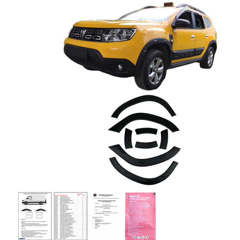OneWay, Komplett bodykit, Mat Sort, Passer til Dacia Duster II (2018-2024), 12-delt sæt