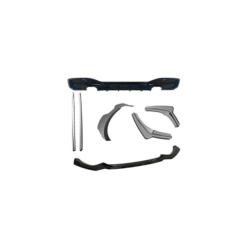 OneWay, Komplet karrosserikit, Glansfuld sort, Passer til BMW 1-Serie F20/F21 M-Power Facelift 2015-2019, 7-delt sæt