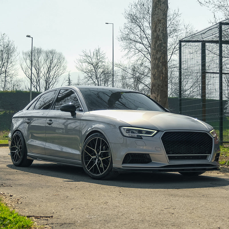 OneWay, complete bodykit, glanzend zwart, geschikt voor Audi A3 (8V) Sedan Facelift (2016-2020)