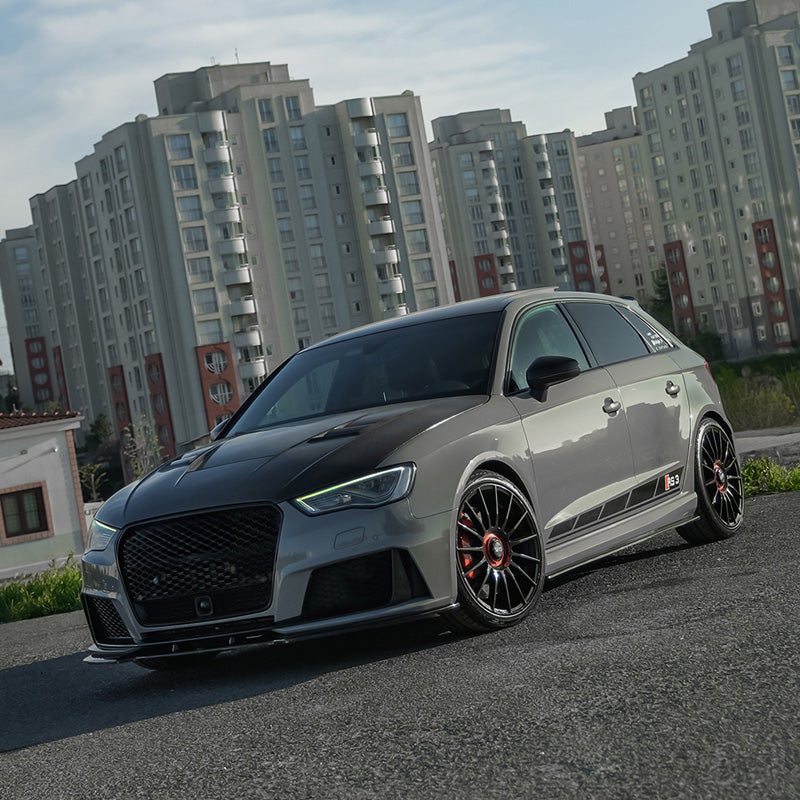 OneWay, Komplet Bodykit, Blank Sort, passer til Audi RS3 8V Sportback (2015-2016)