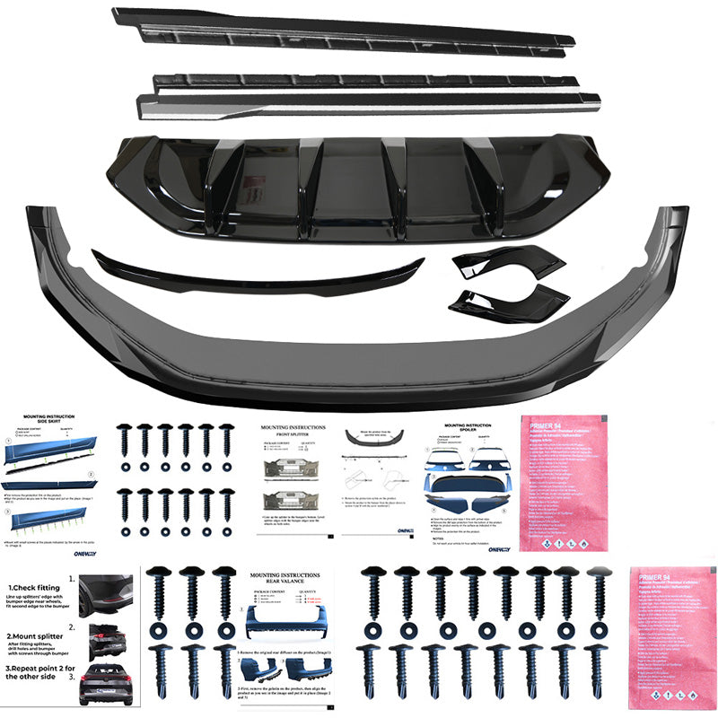 OneWay, kit carrozzeria completo, nero lucido, compatibile con Volkswagen Tayron (R41) R-Line (2024-)