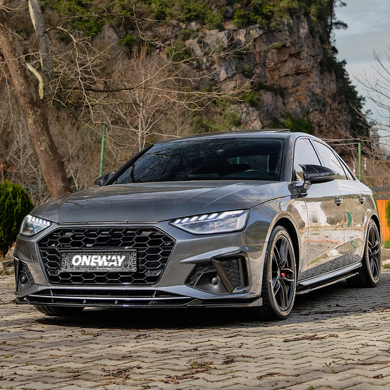 OneWay, kompletny body kit, błyszcząca czerń, pasuje do Audi A4 (B9) Sedan S4/S-Line Facelift (2019-2024)