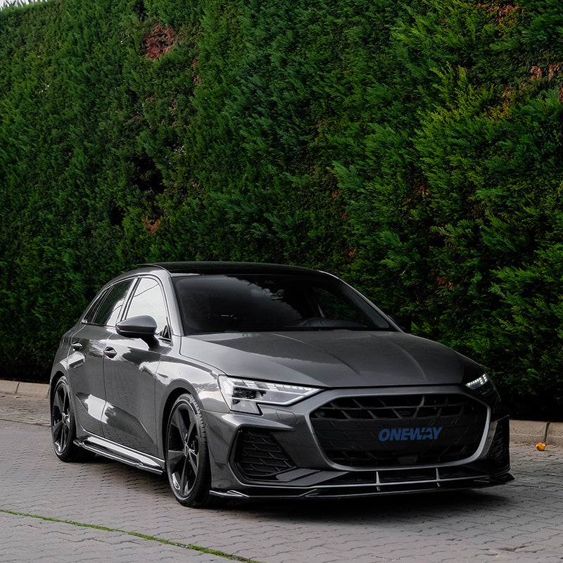 OneWay, kompletny body kit, błyszcząca czerń, pasuje do Audi A3 (8Y) Sportback S-Line/S3 Facelift (2025-)