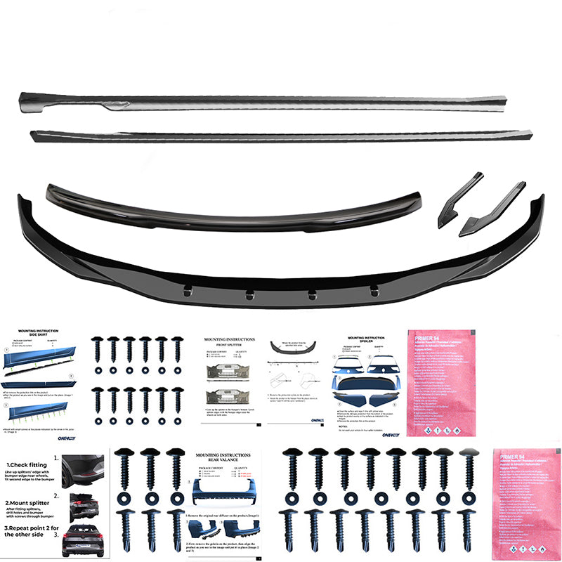 OneWay, Komplet body kit, Blank sort, passer til BMW i4 G26 M-Pack (2021-)