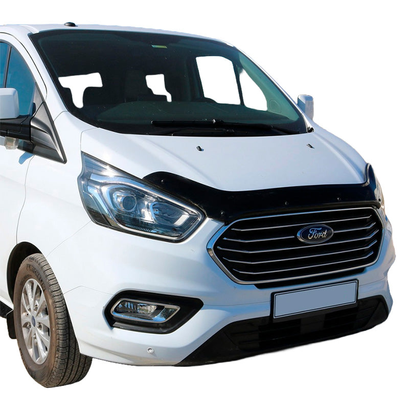 OneWay, Motorhjelmsbeskytter, Glossy Sort, Passer til Ford Transit Custom MK1 Facelift 2018-2023