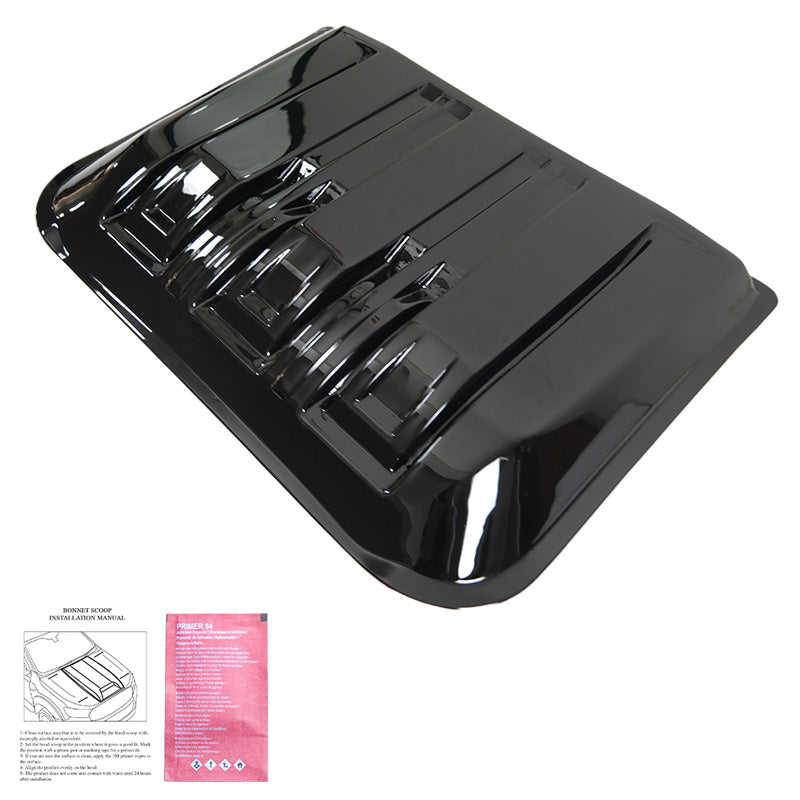 OneWay, Bonnet Scoop, Glanssort, Passer til Ford Ranger T9 2022-, ABS plastik, Med 3M tape