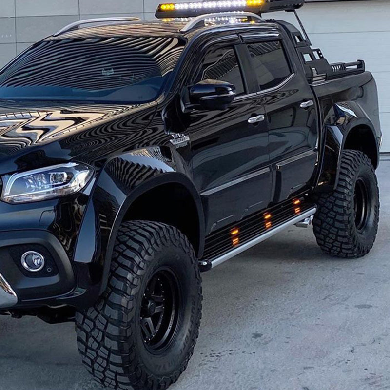 OneWay, zestaw poszerzeń nadkoli, czarny z połyskiem, pasuje do Mercedes X-Class W470 (2017-), Jumbo – 4 części