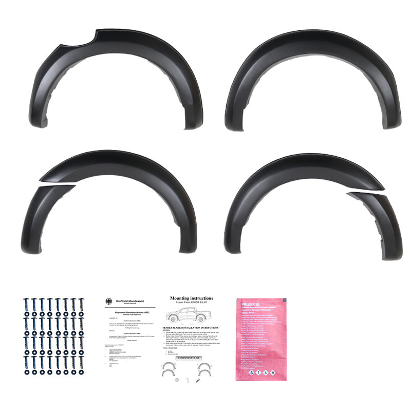 OneWay, Fender Flares set, Matte Black, Fits Ford Ranger T6/T7/T8 (2012-2022) – 6 pieces