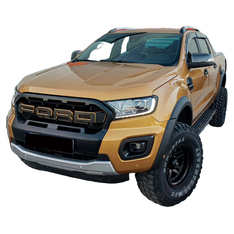 OneWay, set di allargafanghi, nero opaco, adatto a Ford Ranger T8 (2019-2022), set da 6 pezzi con nastro adesivo 3M