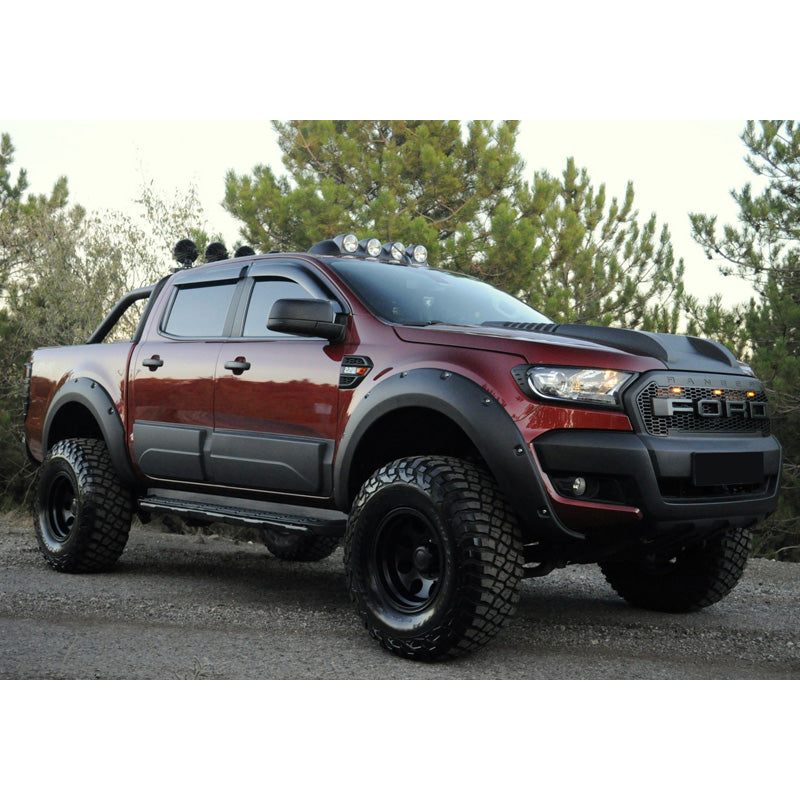 OneWay, set di allargafanghi, nero opaco, adatto a Ford Ranger T6/T7/T8 2012-2022, 4 pezzi