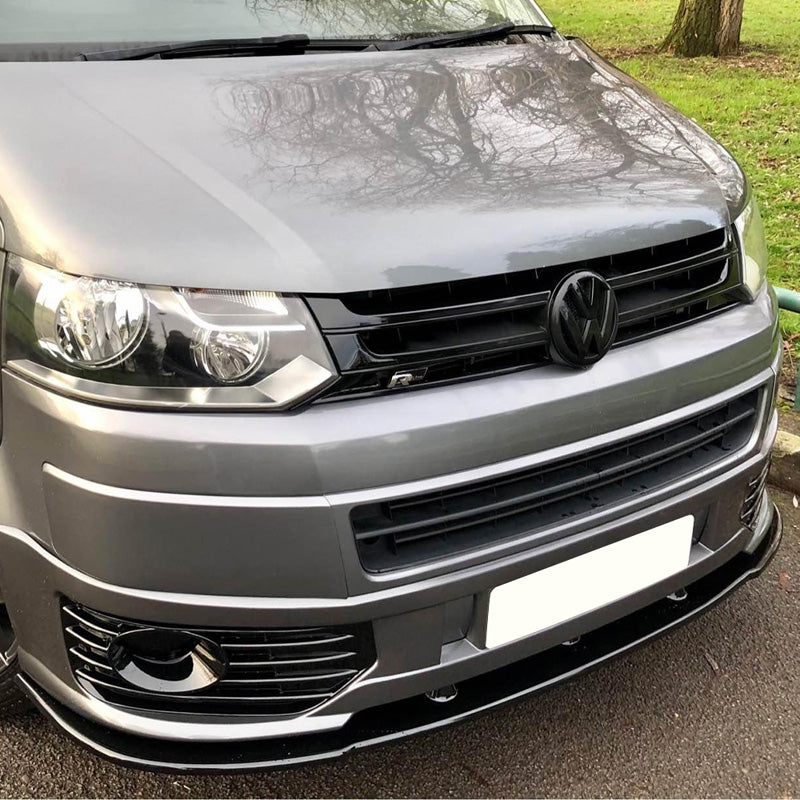 OneWay, Front spoiler, Glossy black, Fits Volkswagen Transporter T5.1 Sportline (2010-2015)