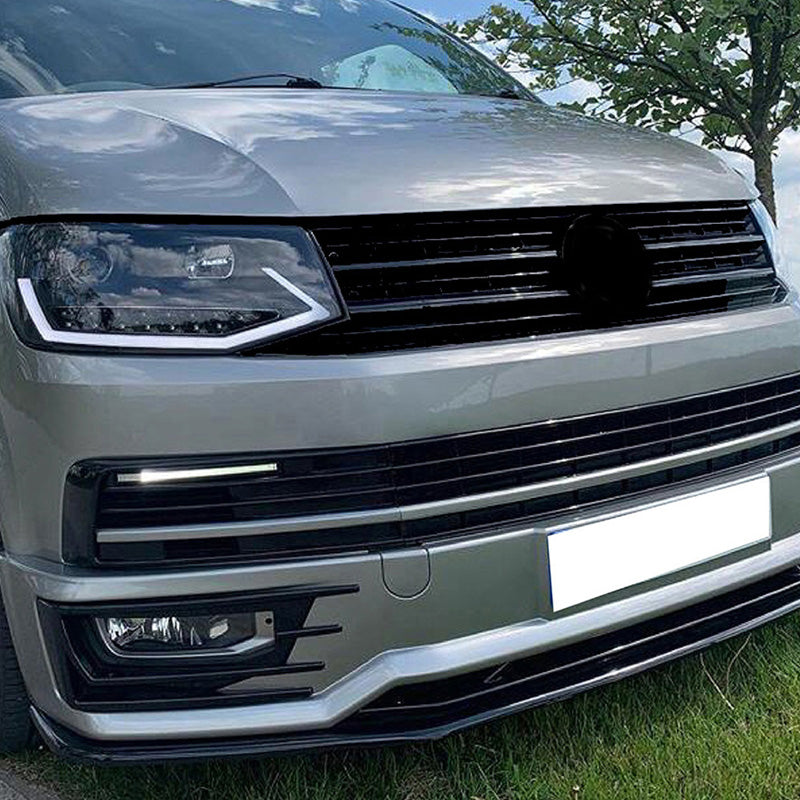OneWay, přední spoiler, lesklá černá, vhodné pro Volkswagen Transporter T6 Sportline (2015-2019)