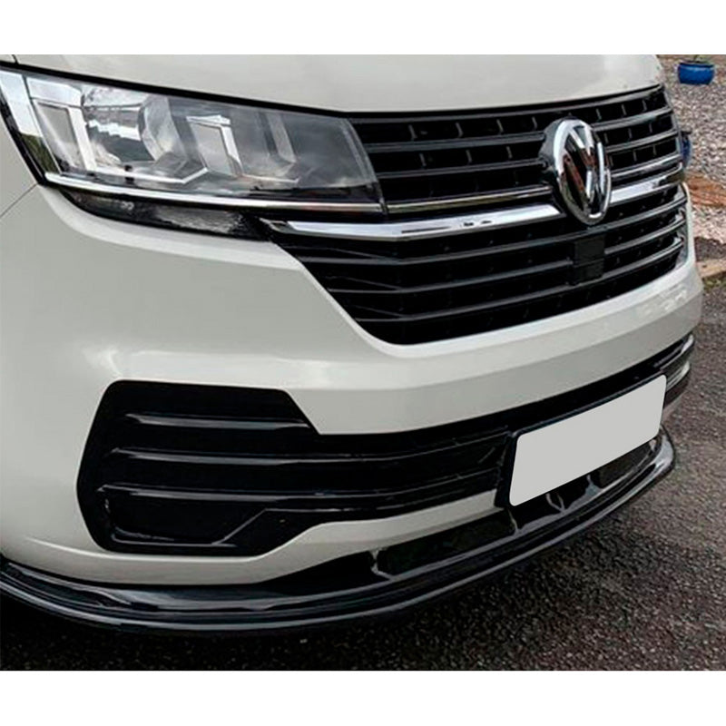 OneWay, Front spoiler, Glossy black, Fits Volkswagen Transporter T6.1 (2020-2022)