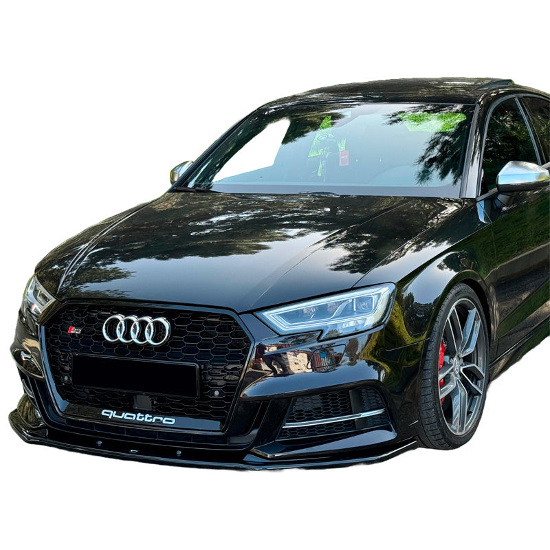 OneWay, Frontspoiler, Glanzend zwart, Geschikt voor Audi S3 8V Sedan (2016-2020)