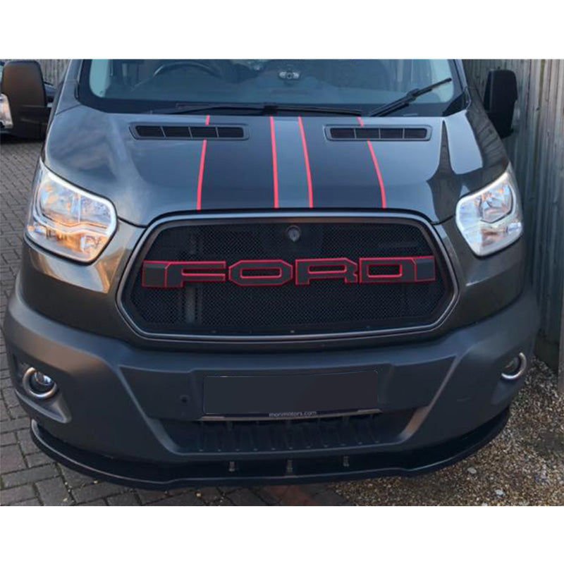 OneWay, spoiler anteriore, nero lucido, adatto a Ford Transit MK8 (2014-2019)