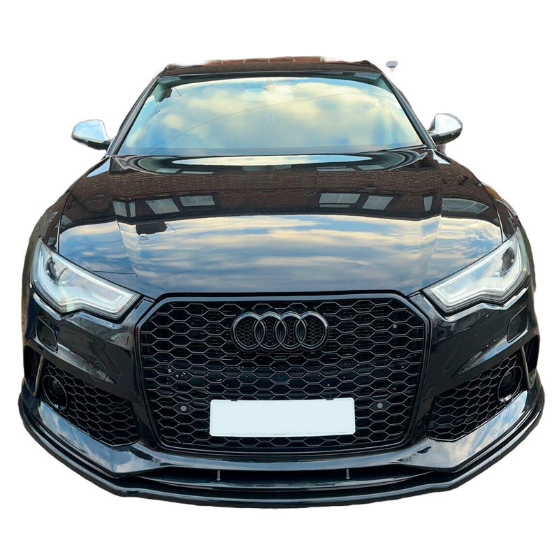 OneWay, spoiler delantero, negro brillante, Compatible con Audi RS6 C7 & C7 Facelift (2013-2017)