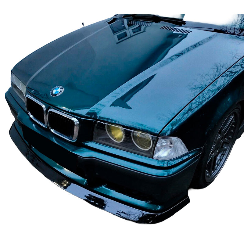 OneWay, Frontspoiler, Glossy sort, Passer til BMW M3 E36 1991-2000, OEM-kvalitet