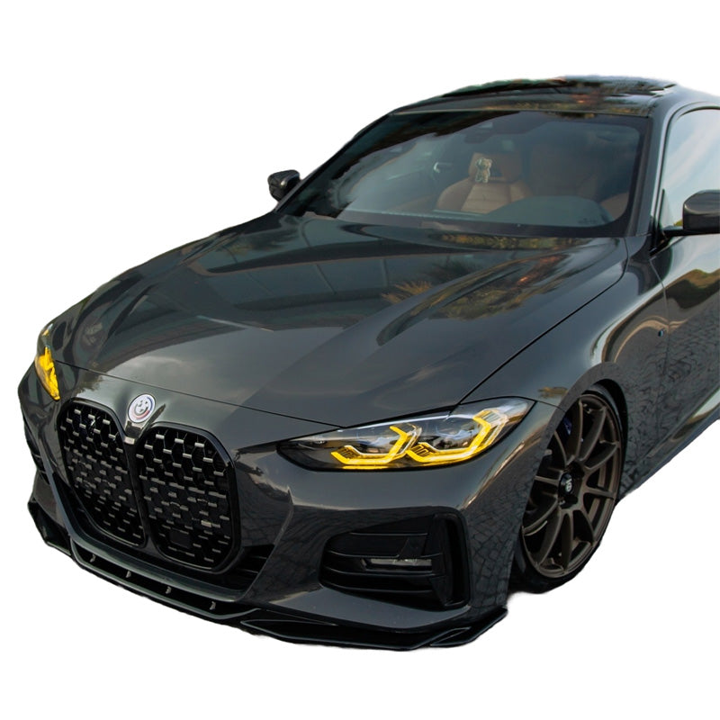 OneWay, dokładka przedniego zderzaka, czarny połysk, Pasuje do BMW 4-Series G22/G23 Coupe/Convertible M-Pack 2020-2024 & Facelift 2024