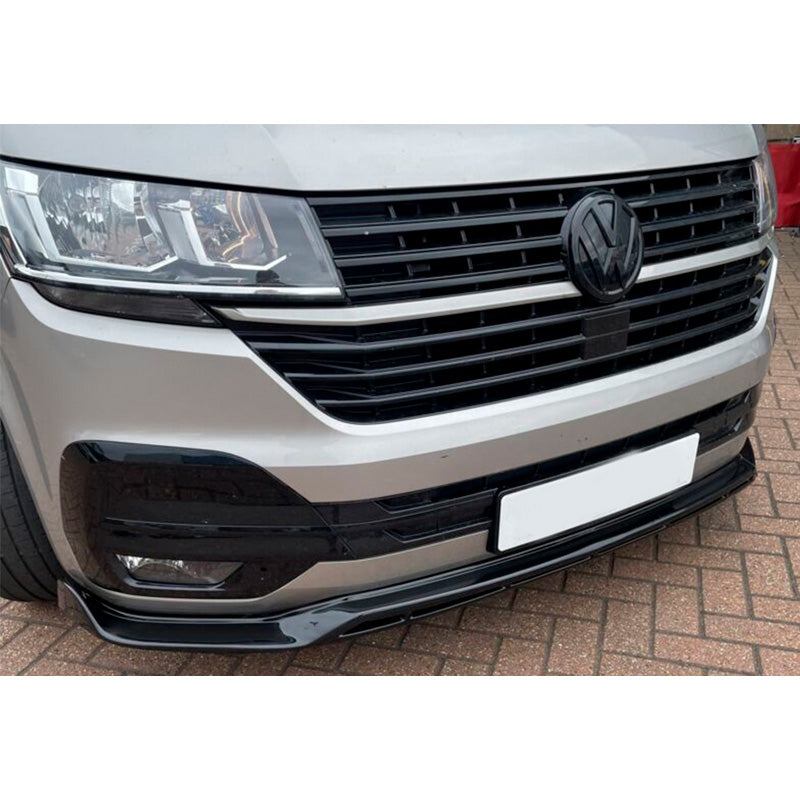 OneWay, splitter anteriore, nero lucido, si adatta a Volkswagen Transporter T6.1 (2020-2022), 'Version 3'