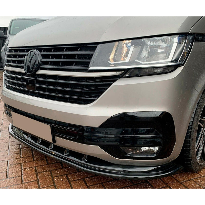OneWay, Front spoiler, Glossy black, Fits Volkswagen Transporter T6.1 (2020-2022), 'Version 4'